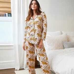 Long PJ Set in Bagheera - Blush XL